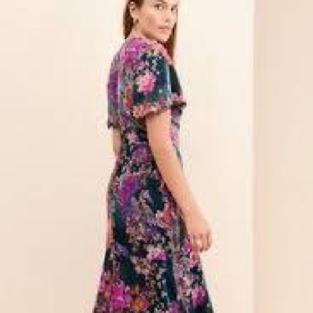 BHLDN‎ Harlyn Guest of Honor Velvet Faux Wrap Dress, Size XSP - Picture 2 of 9